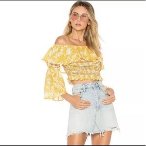 Tularosa Rudy Top in Yellow Floral